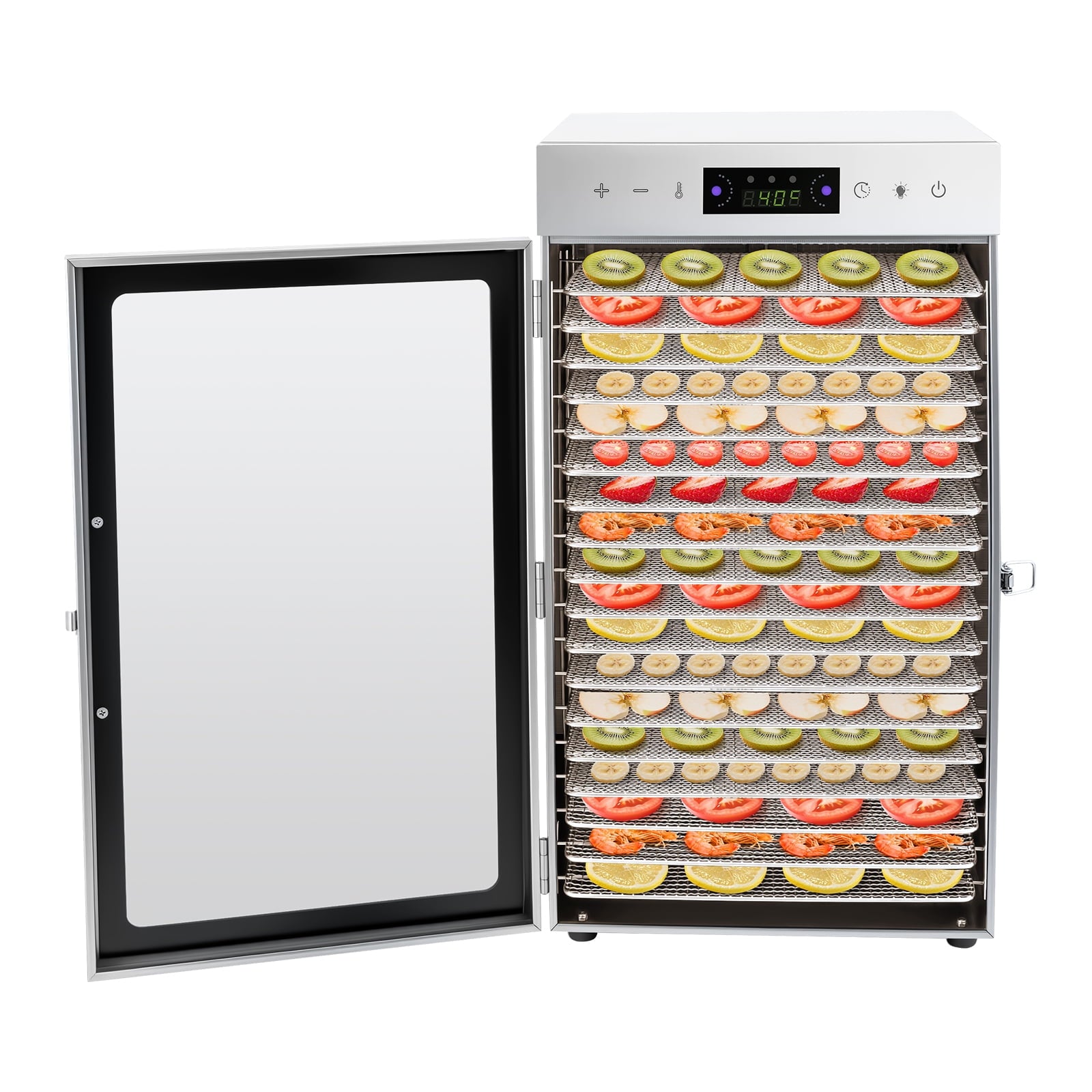 ChicHomey Stainless Steel Fruit Dryer,18-Layer Food Dehydrator ,Fruit Dryer Machine 86-194℉ Adjustable Temperature,for Drying Fruits, Vegetables, Meat
