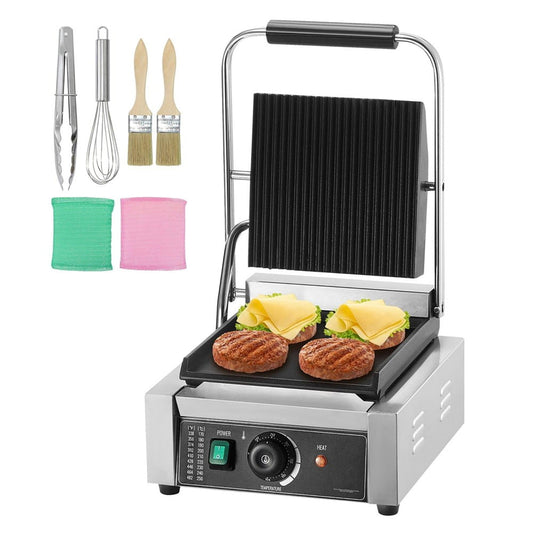 Choco Moon Commercial Panini Grill Maker, 9"x9" Electric Sandwich Press, Fast & Easy for Busy Cooks, Perfect for Home & Office