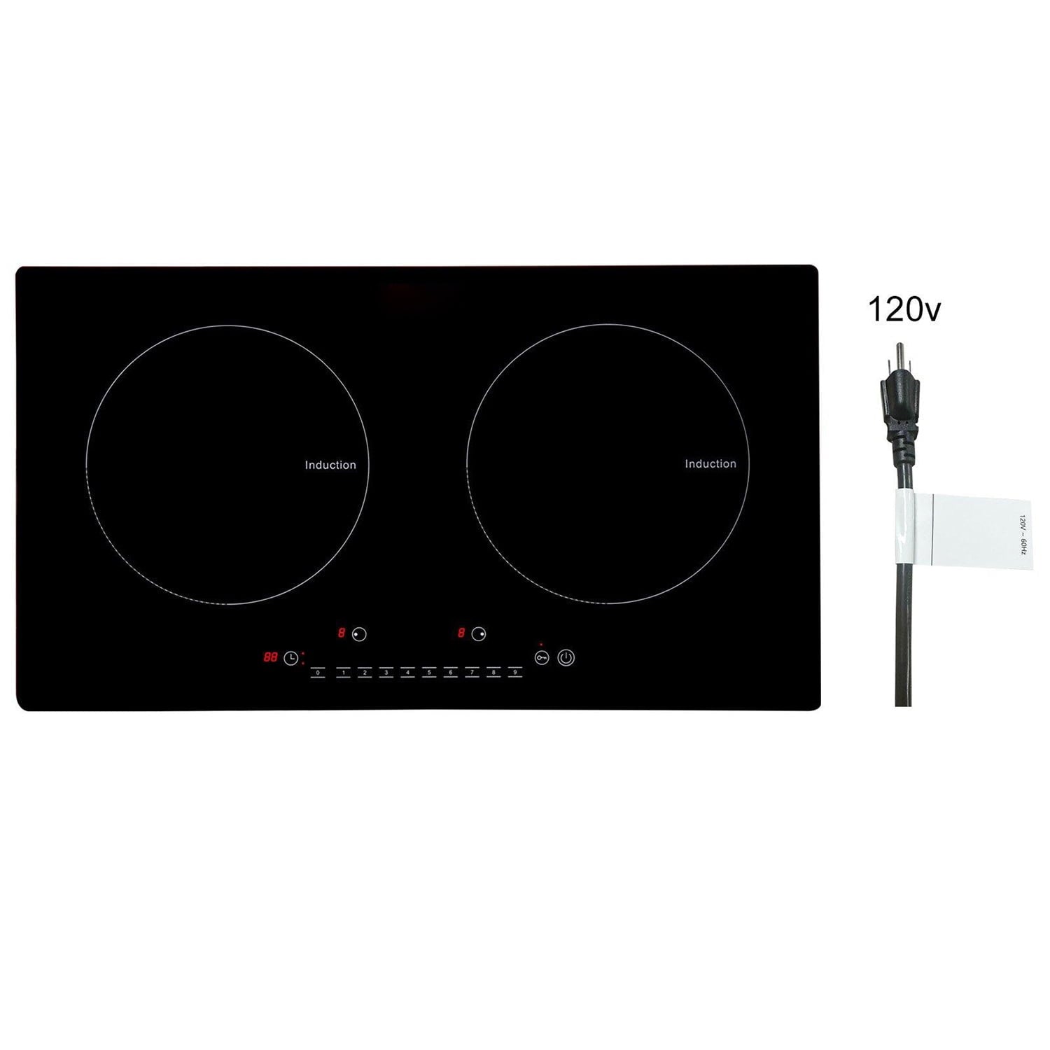Choco Moon Induction Cooktop 2 Burner, 24 Inch Built-In Stove Top, 1800W 9-Level Burner, LED Touch Control, Child Lock & Safety, Perfect for Kitchen