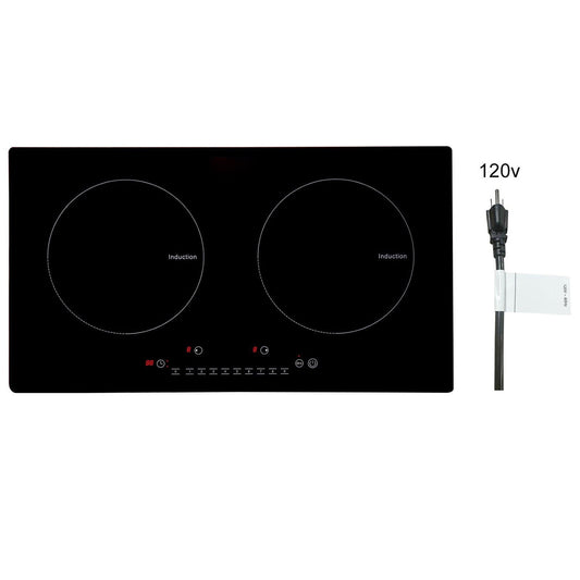 Choco Moon Induction Cooktop 2 Burner, 24 Inch Built-In Stove Top, 1800W 9-Level Burner, LED Touch Control, Child Lock & Safety, Perfect for Kitchen