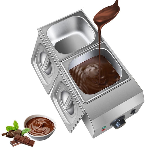 Chocolate Tempering Machine Upgrade Professional Chocolate Melter Food Warmer 2 Tanks 9lbs Stainless Steel Chocolate Melter Pots Melting Machine Home Or Bakery Use