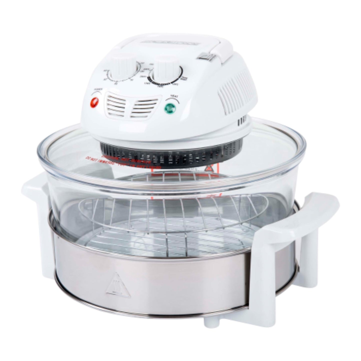 Classic Cuisine Halogen Oven Air Fryer - 12 to 17Qt Glass Air Fryer (White)