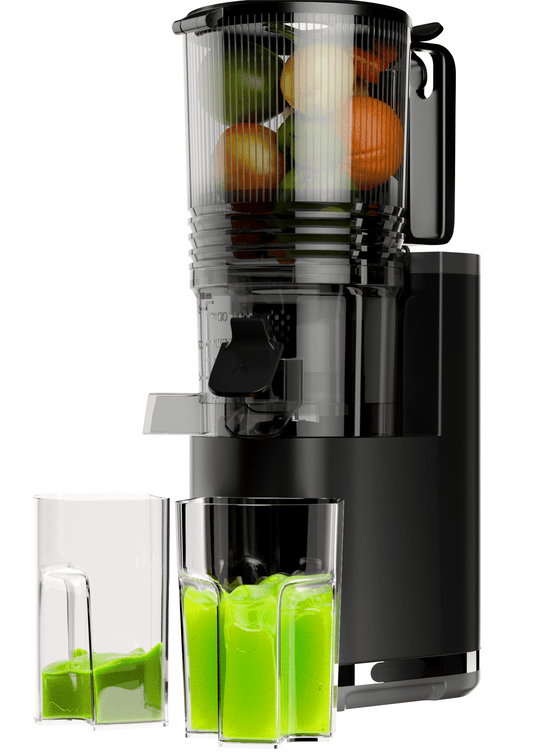 Cofiyard Cold Press Juicer, Masticating Slow Juicers, 6.5" Extra Large Feed Chute Juicers Machines, 350W Juicer Machines with High Juice Yield for Whole Vegetables & Fruits, BPA Free, Black