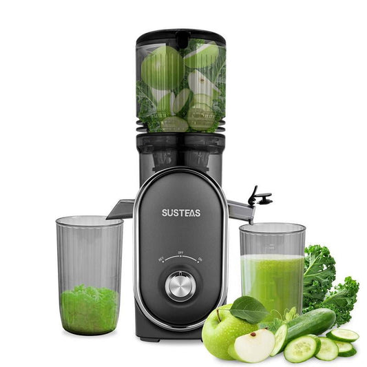 Cold Press Juicer, 5.3 Inch Large Feed Opening, Slow Masticator Chute, For Whole Vegetables and Fruits, High Yield, Easy to Clean  Steel