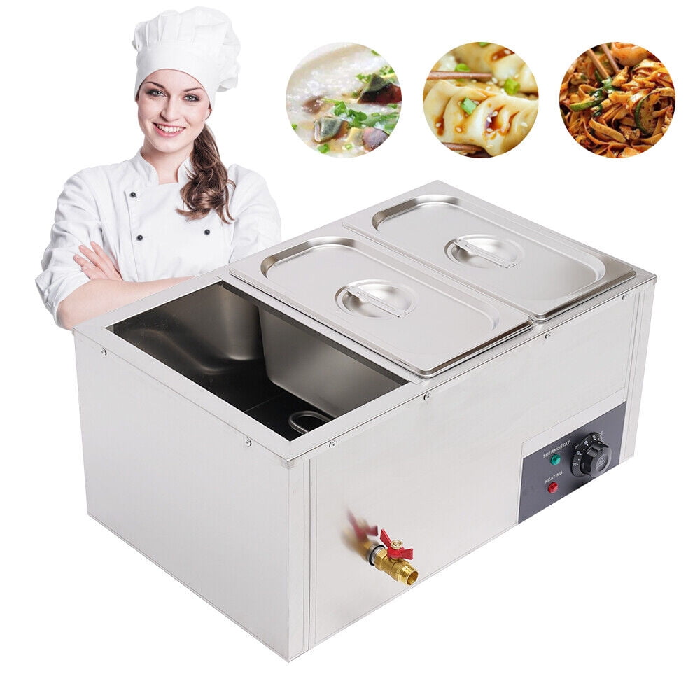 Commercial 850W Electric Food Cooker/Warmer Electric Food Warmer Buffet Food Warmer Electric Countertop Steamer for Catering Restaurant Parties (3 Pan x 7L)