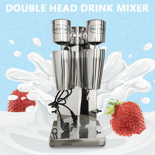 Commercial Double Head Milkshake Maker Electric Drink Mixer Ice Cream Mixing Blender 110V