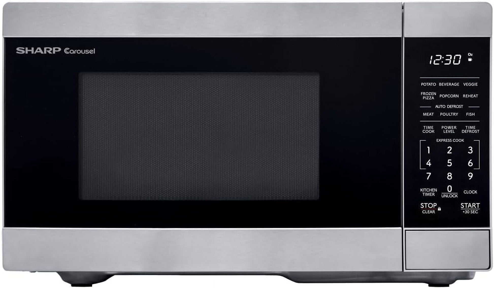Compact 0.7 Cu.Ft Stainless Steel Countertop Microwave Oven, Energy-Efficient, Space-Saving Design, Quick Heating, Easy-to-Clean