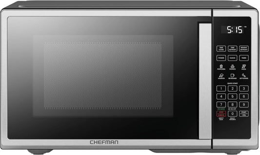 Compact 1.1 Cu. Ft Stainless Steel Countertop Microwave, 1000W with 6 Auto Menus, ECO Mode, 10 Power Levels, Child Safety Lock, Mute Function & Easy-Clean Interior