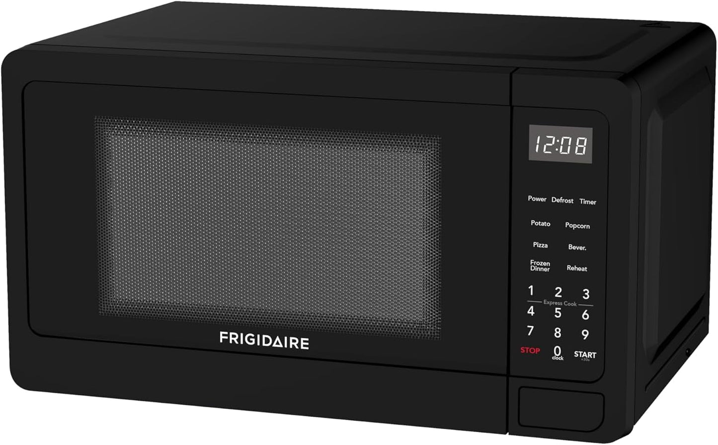 Compact Black Microwave with Digital Panel and  Safety Lock