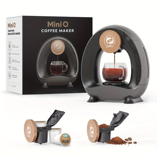 Compact Coffee Master: 4-8 Oz Single Serve Coffee Maker, 2-in-1 Americano, Works with Grounds & K-Cups, Fast & Quiet, Space-Saving for Home & Travel