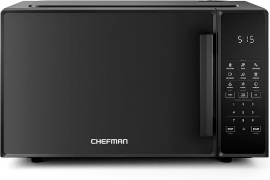 Compact Countertop Microwave Oven, 1.1 Cu. Ft., 1000W, 10 Power Levels, 6 One-Touch Cooking Presets, Express Cook, Eco Mode, Child Lock, Mute Function - Black