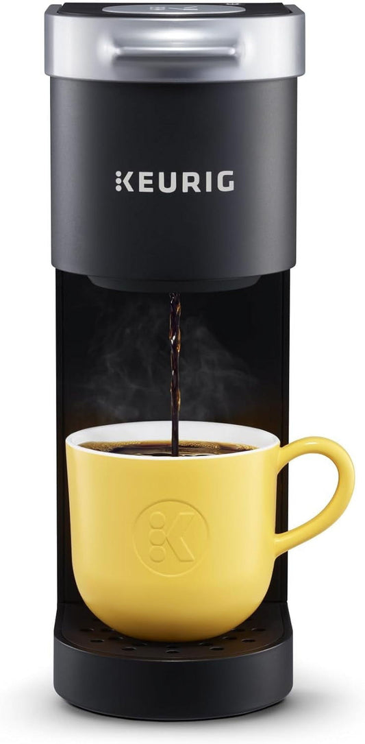 Compact Single-Serve Coffee Maker with Adjustable Brew Size, Built-In Cord Storage & Space-Saving Design for Small Kitchens, Black