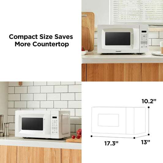 Countertop Microwave Oven with  Lock, Mute Function,  , 700W, 0. Cu Ft,  White