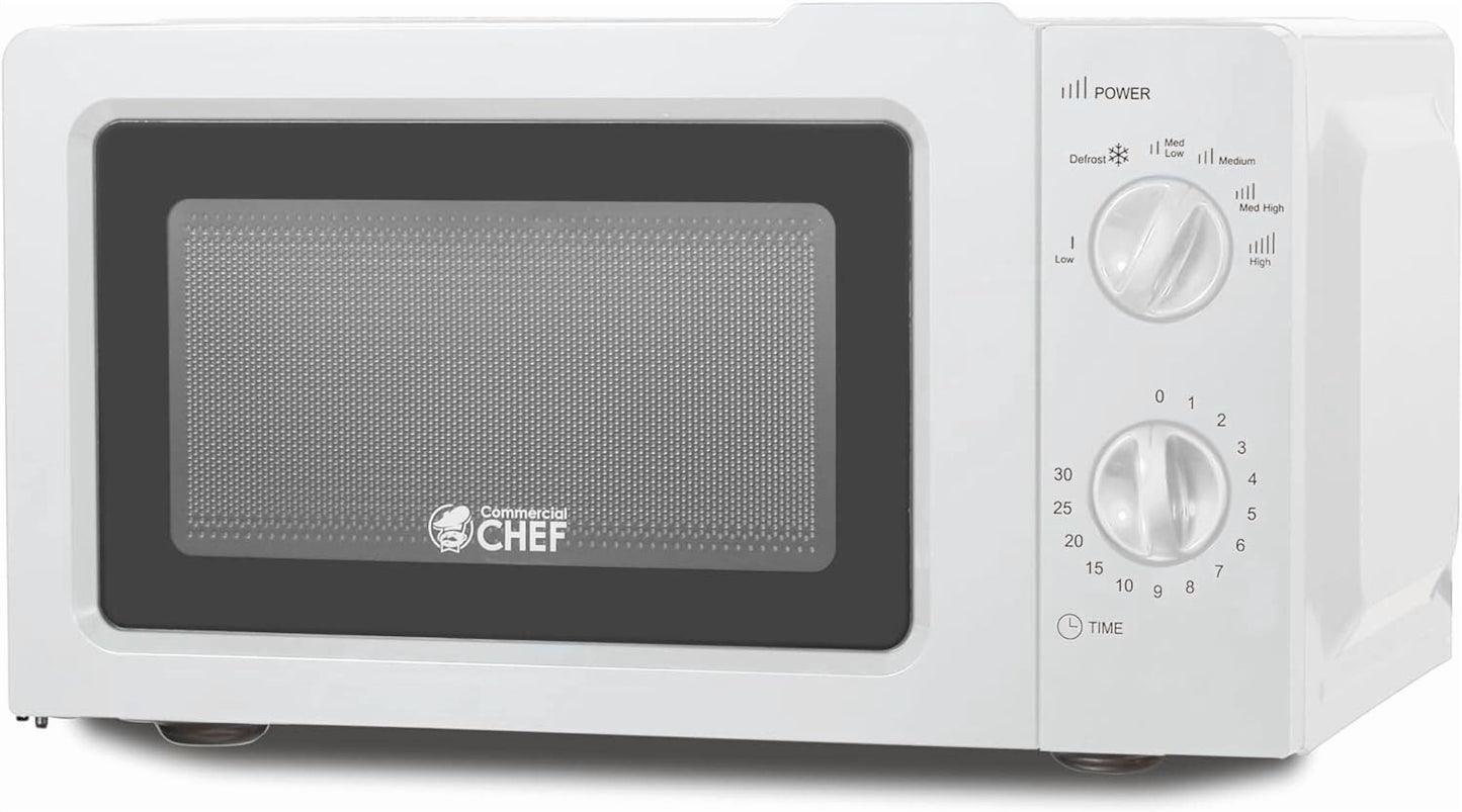 Countertop Microwave with 6 Power Levels Grip Handle Mechanical Dial Controls
