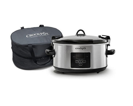 Crock-Pot 7 Quart-Crock Cook & Carry Digital Countdown Stainless Steel Slow Cooker