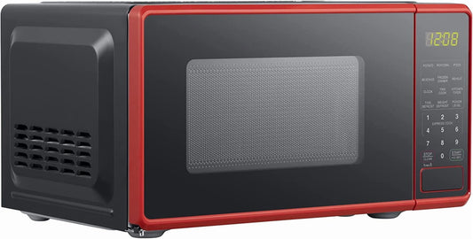 Cu ft Compact Countertop Microwave Oven, Red 30-second one-touch option