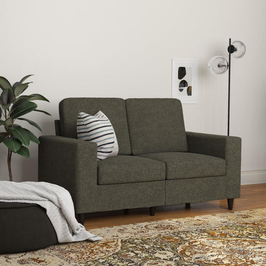 DHP Cooper Loveseat 2 Seater Sofa, Gray Linen
