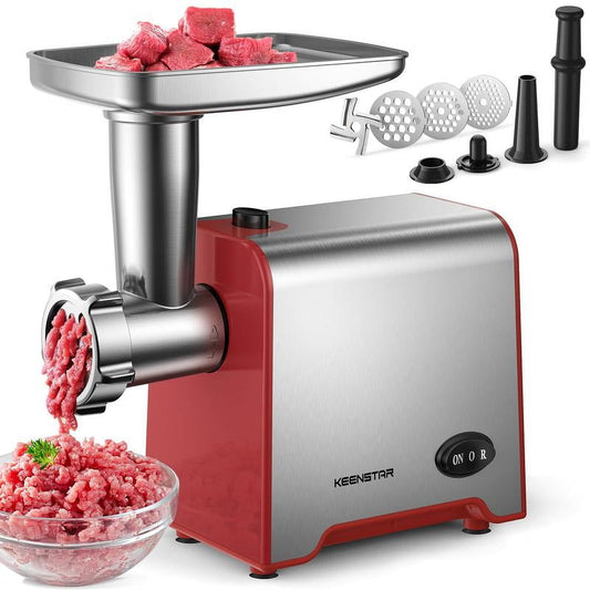 Electric Meat Grinders, Sausage Stuffer Maker 450W(3000W Max) Food Grinder with Blade & 3 Plates,Tubes & Kit,Stainless Steel Meat Mincer Machine Ground Beef/Pork