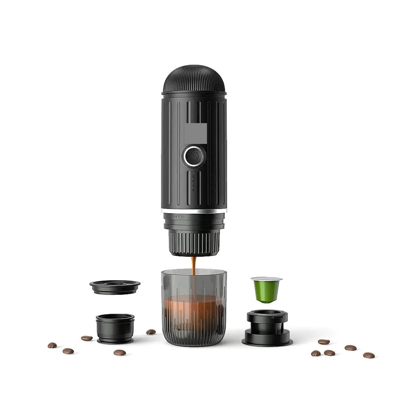 Electric Portable Heating Coffee Machine For Car Home Camping Wireless Travel Coffee Maker Fit Capsule Powder ,Protable