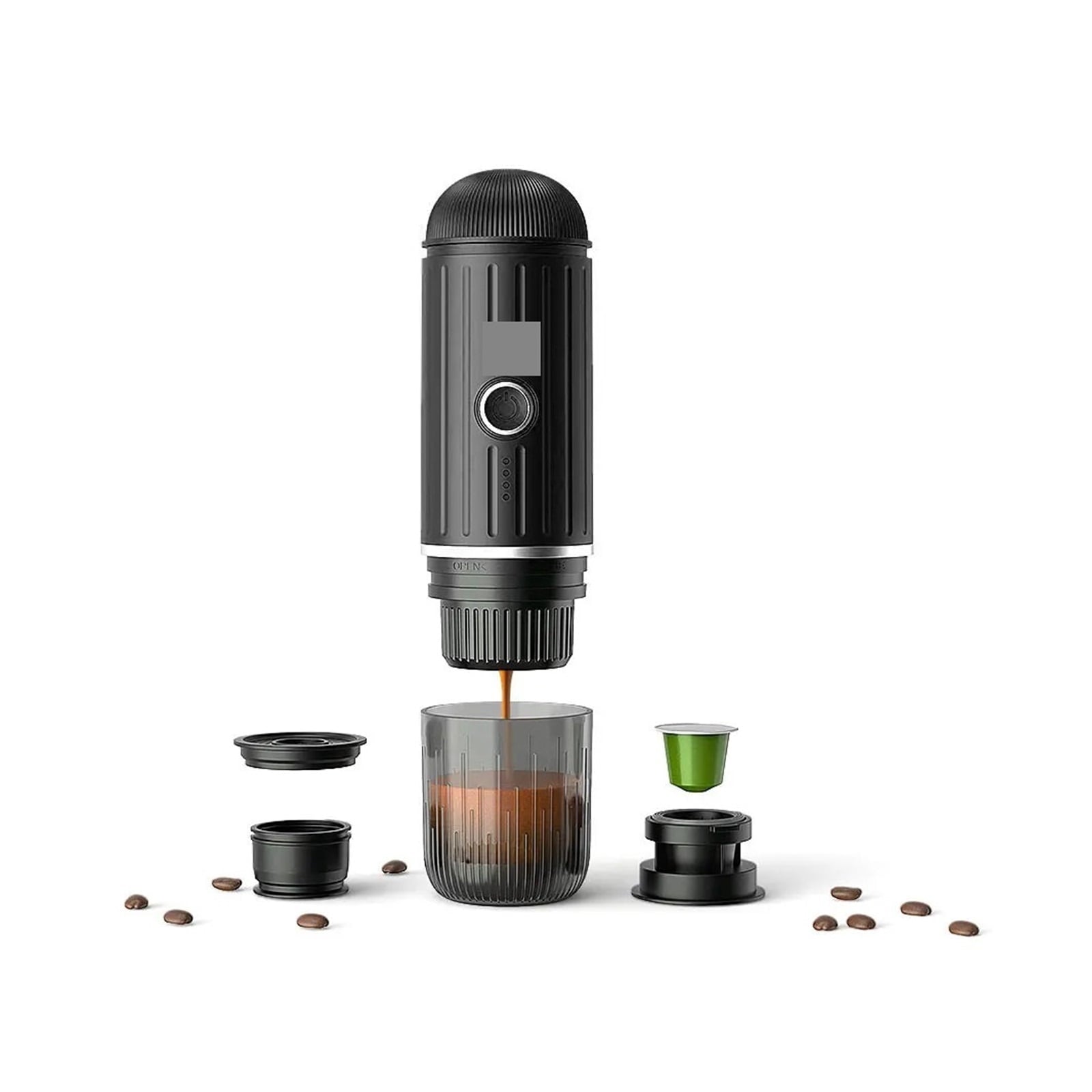 Electric Portable Heating Coffee Machine For Car Home Camping Wireless Travel Coffee Maker Fit Capsule Powder ,Protable