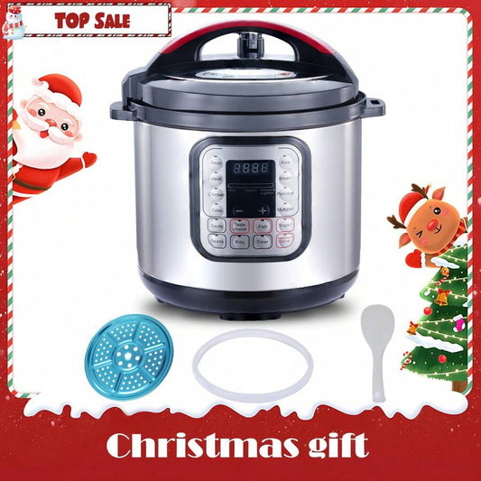Electric Pressure Cooker 6 Qt, 9-In-1 Instant Multi Cooker With Safer Venting Design, Rice Cooker, Slow Cooker, Sous Vide, Sauté Pot, 1000W, Stainless Steel