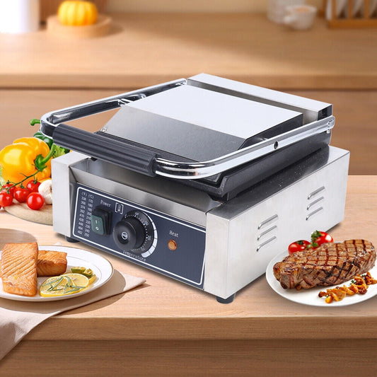 Electric Single Panini Press Grill Sandwich Toaster Waffle Toastie Maker 1800W