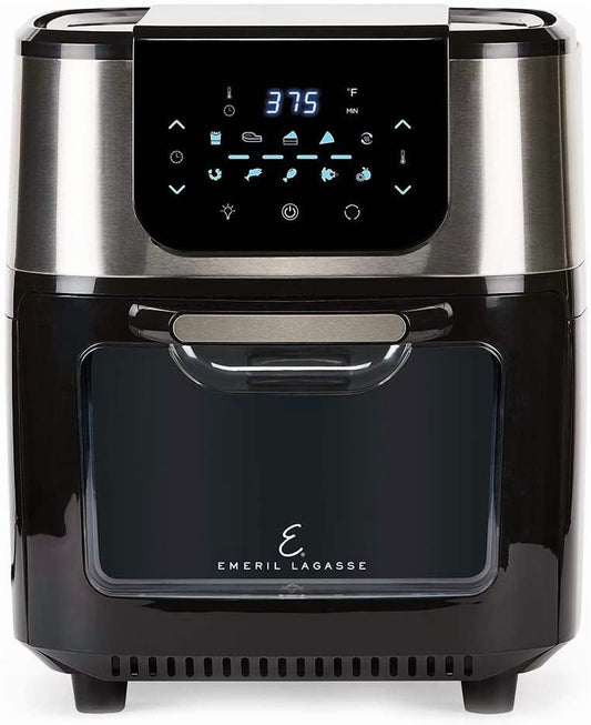Emeril Everyday Emeril Lagasse AirFryer Pro with Rotisserie and Dehydrate, 6 Quart, Black and Stainless Finish
