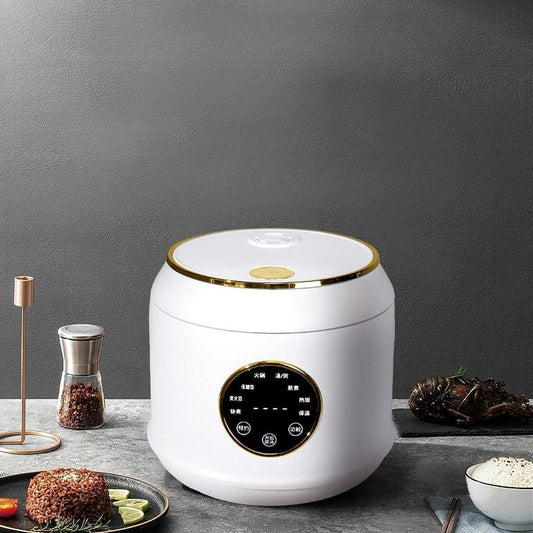 Fancyes Digital Rice Cooker Auto Keep Warm 2L 7 Cooking Function for Pasta Eggs Soup white
