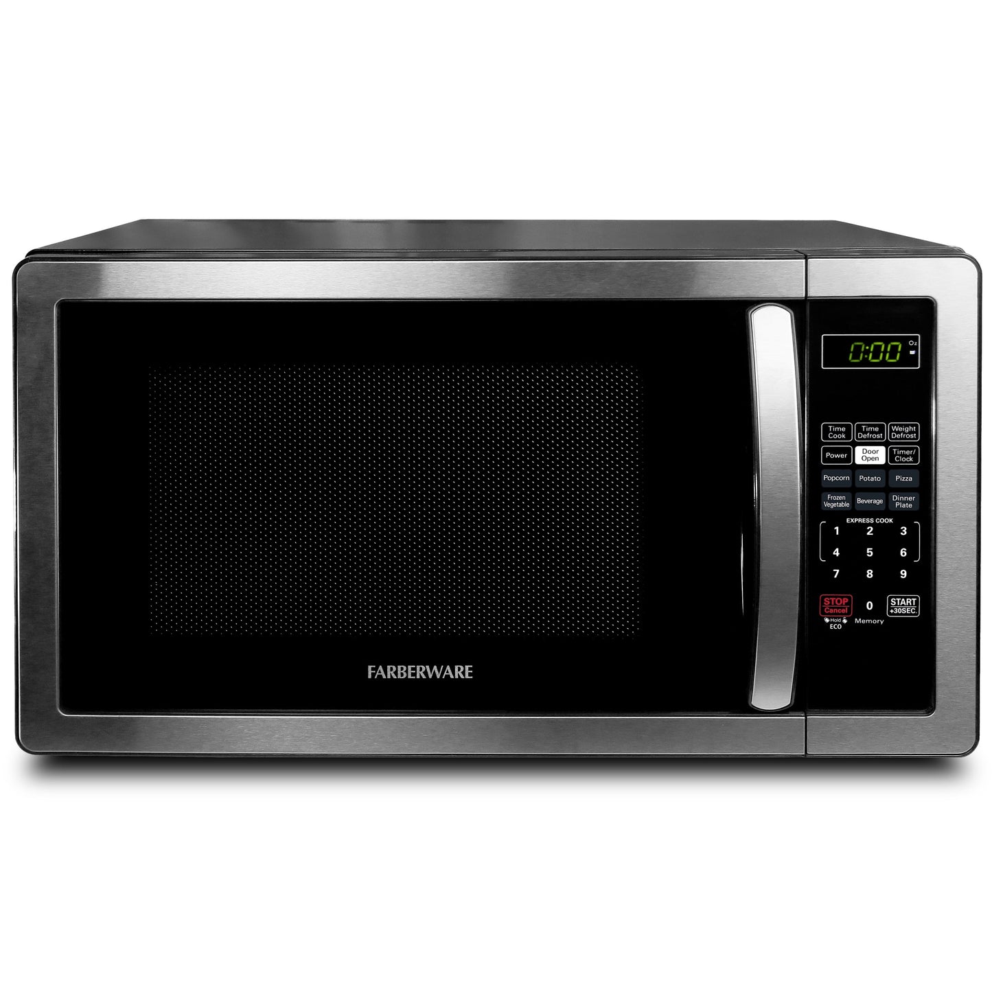 Farberware Countertop Microwave 1000 Watts, 1.1 cu ft - Microwave Oven With LED Lighting and Child Lock - Perfect for Apartments and Dorms - Easy Clean Stainless Steel