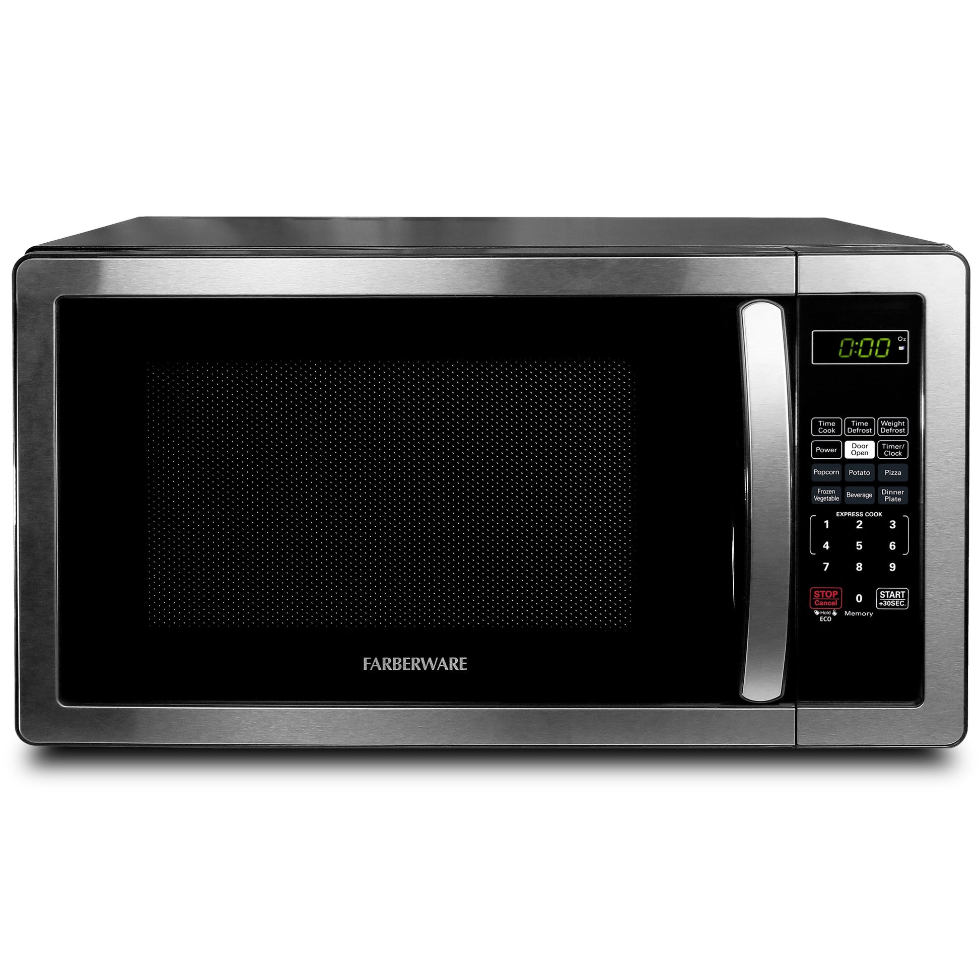 Farberware Countertop Microwave 1000 Watts, 1.1 cu ft - Microwave Oven With LED Lighting and Child Lock - Perfect for Apartments and Dorms - Easy Clean Stainless Steel