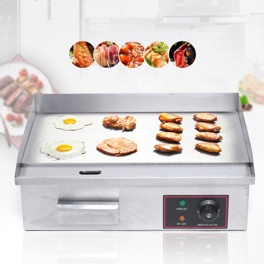 Fichiouy 22" Commercial Electric Countertop Griddle Grill BBQ Flat Top Heating Plate 1.6kW