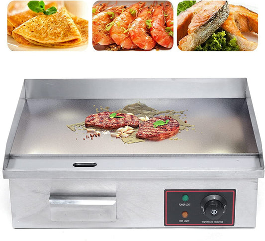 Flat Top Grill, 110V 3000W 22''  Electric Countertop Griddle Nonstick Restaurant Teppanyaki Cooking Stove for Outdoor Kitchen BBQ Pancake