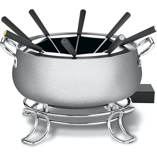 Fondue Pot, 3 Quart, For Chocolate, Cheese, Broth, Oil, Stainless Steel