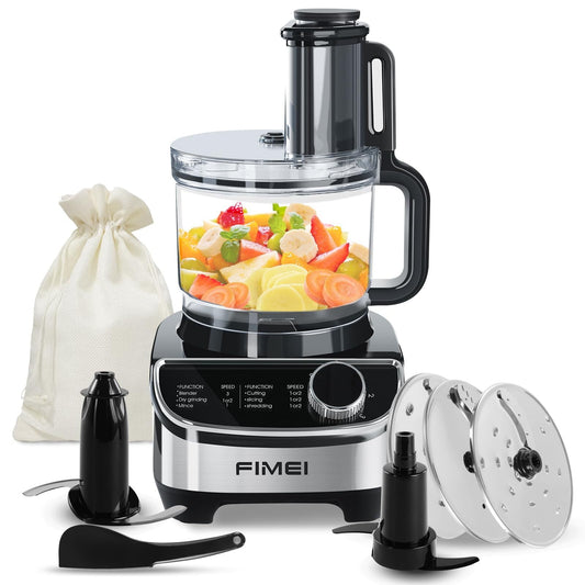 Food Processor 12-Cup with 600W Motor, Compact Kitchen Chopper & Mixer Triple Lock Safety, BPA-Free for Chopping, Slicing, Mixing, Dough