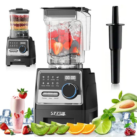 Food Processor Professional Blender, Max.2400W/1000W Blender And Grinder Combo 24000RPM Powerful Blenders Kitchen, 2 Containers Countertop Blenders Ice, Grinding, Milk Shake