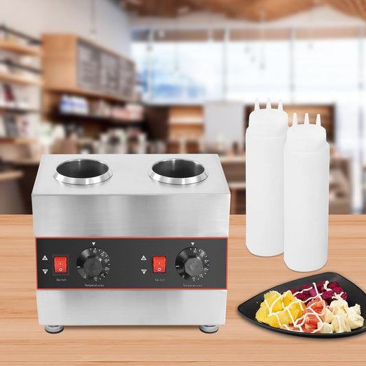 Food Warmer with Dual Temperature Control, 30-85°C, Stainless Steel, Compact, Easy to Clean, Ideal for Heating Sauces and Keeping Foods Warm