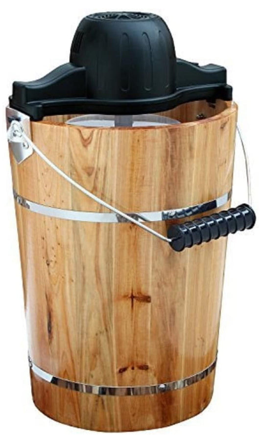 Gexandy ICM6C 6-Quart Old Fashion Ice Cream Maker,Brown