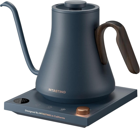 Gooseneck Electric Kettle with ±1? Temperature Control, Stainless Steel Inner, 1500W Quick Heating, 0.9L - Ideal for Pour Over Coffee, Tea Brewing & Hot Water Boiling
