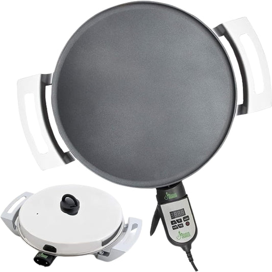 Griddle (Mitad/Mogogo) –16 inch Digital Electric Griddle for Injera, Lefse, Pancake – Even Heat Distribution