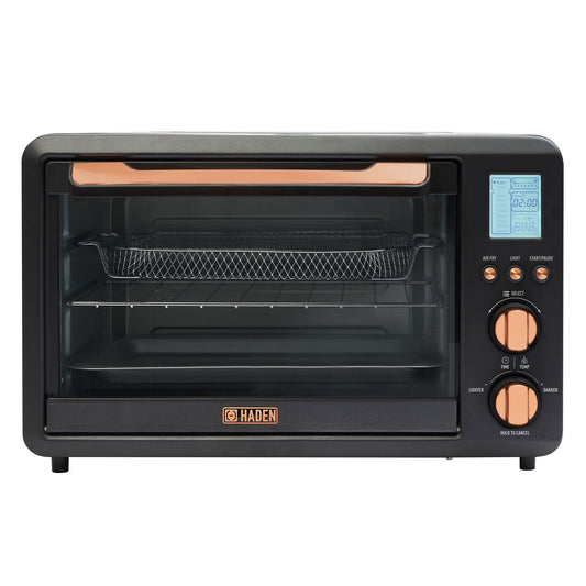 Haden Countertop 6 Slice Toaster Oven Air Fryer for Kitchen, Black/Copper