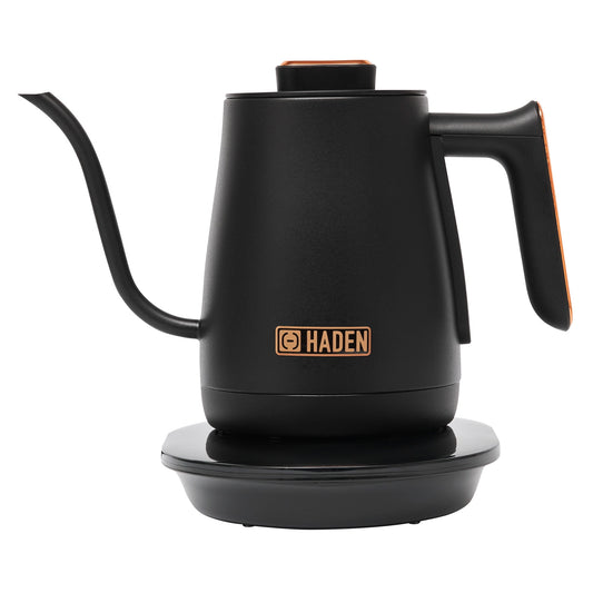 Haden Electric Tea Kettle, Gooseneck Water Boiler, .6L Teapot, Black/Copper