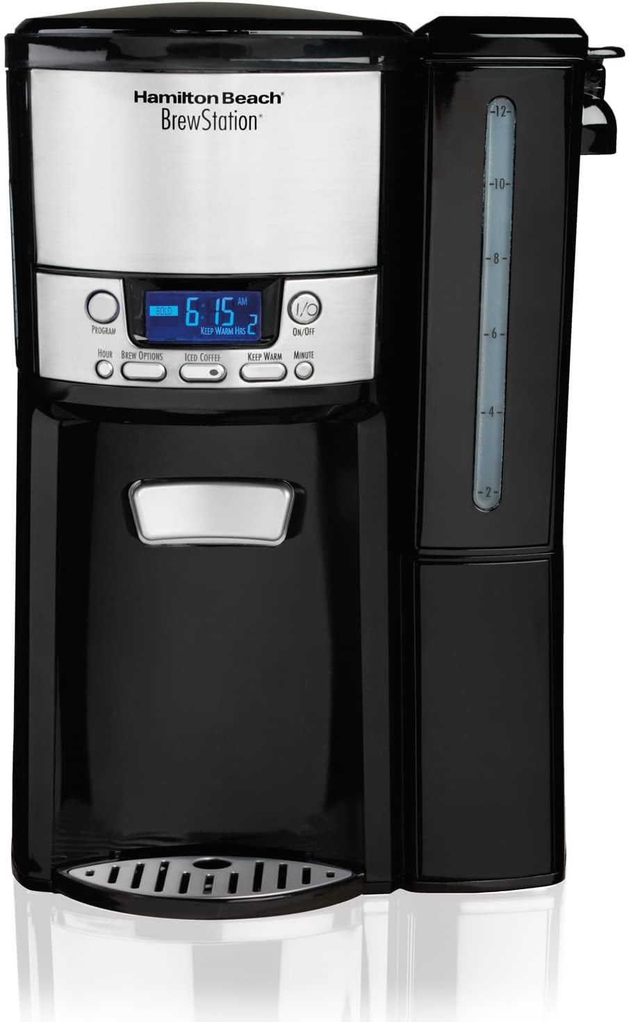 Hamilton Beach 12-Cup Coffee Maker, Programmable BrewStation Dispensing Coffee Machine, Black - Removable Reservoir (47900)