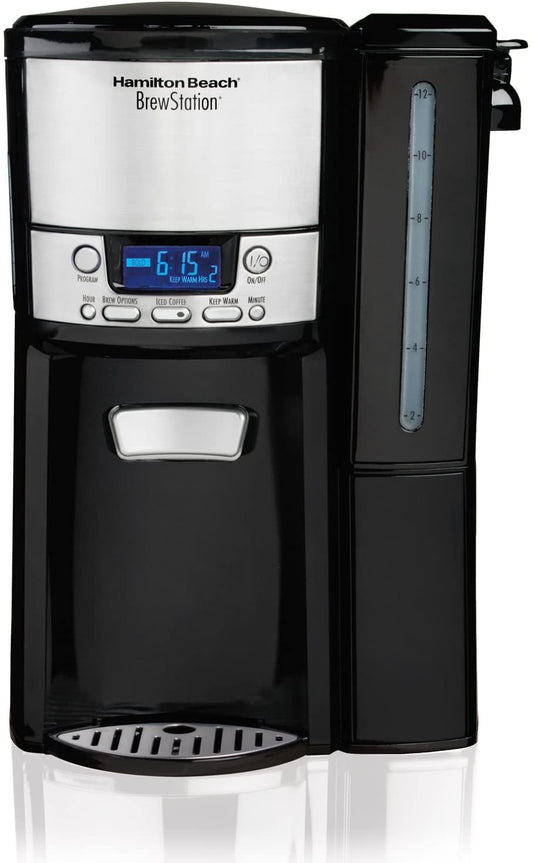Hamilton Beach 12-Cup Coffee Maker, Programmable BrewStation Dispensing Coffee Machine, Black - Removable Reservoir (47900)