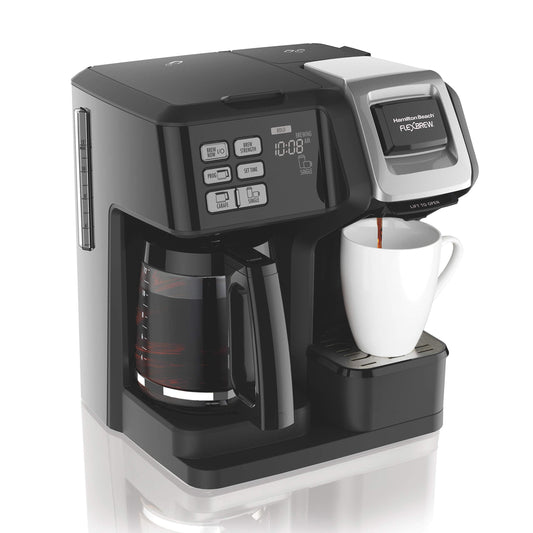 Hamilton Beach FlexBrew Trio Coffee Maker, Black, 12 Cups and Single-Serve, 49957