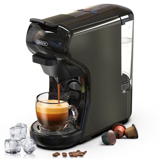 HiBREW H1A 4-in-1 Capsule Coffee Machine - 19Bar Espresso Maker for Hot/Cold Brews Black