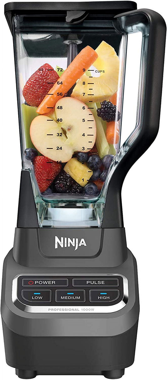 High-Power 1000W Countertop Blender with 72-oz Pitcher, Ice Crusher for Smoothies, Frozen Fruit & Ice Crushing, Full-Size Blender for Shakes and Frozen Drinks, Black & Grey