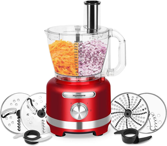 Homtone 600W Food Processor 16 Cup Vegetable Chopper Electric 6 Blades 8 Functions Food Processors
