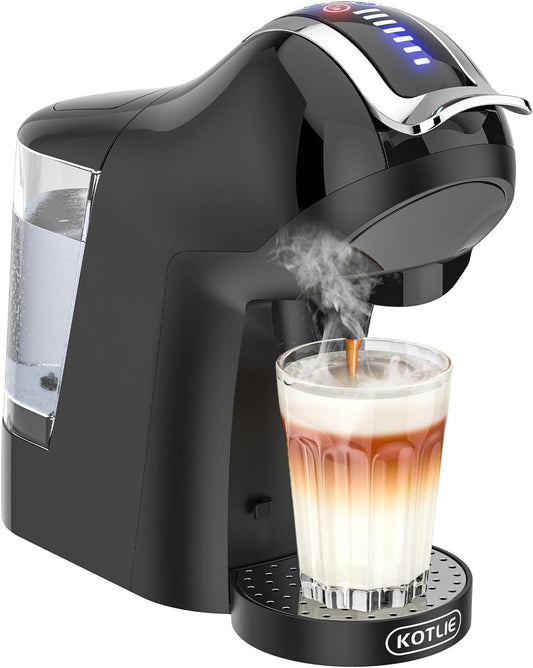 Hot&Cold brewing Single Serve Coffee Maker, Small Espresso Coffee Machine, adjustable TEMP&Water Volume, 1L Removable Reservoir