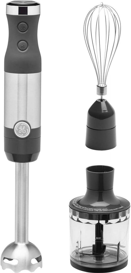 Immersion Blender | Handheld Blender for Shakes, Smoo hies, Baby Food & More | Includes Whisk & Blending Jar | 2-Speed | In erchan able A achmen for Easy Clean | 500 Wa s | S ainless S eel