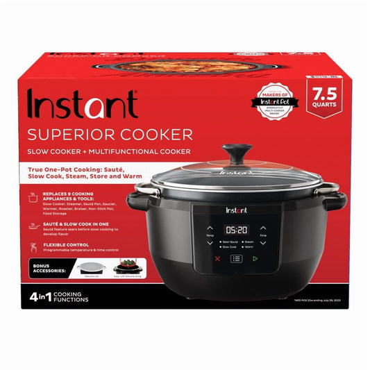 SLOW COOKER BK/SLV 7.5QT(Pack of 1)
